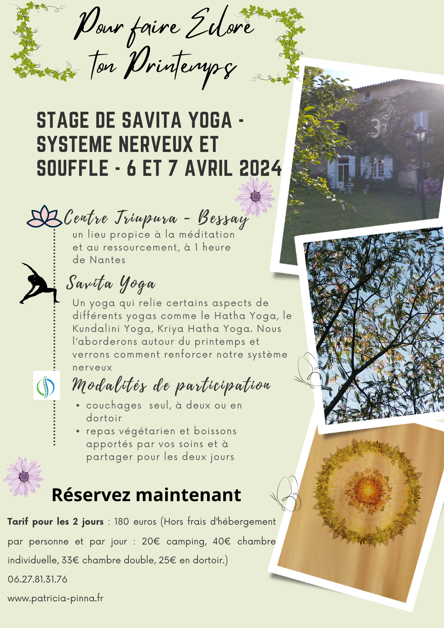 Stage de yoga les 6 et 7 avril 2024 en Vendée