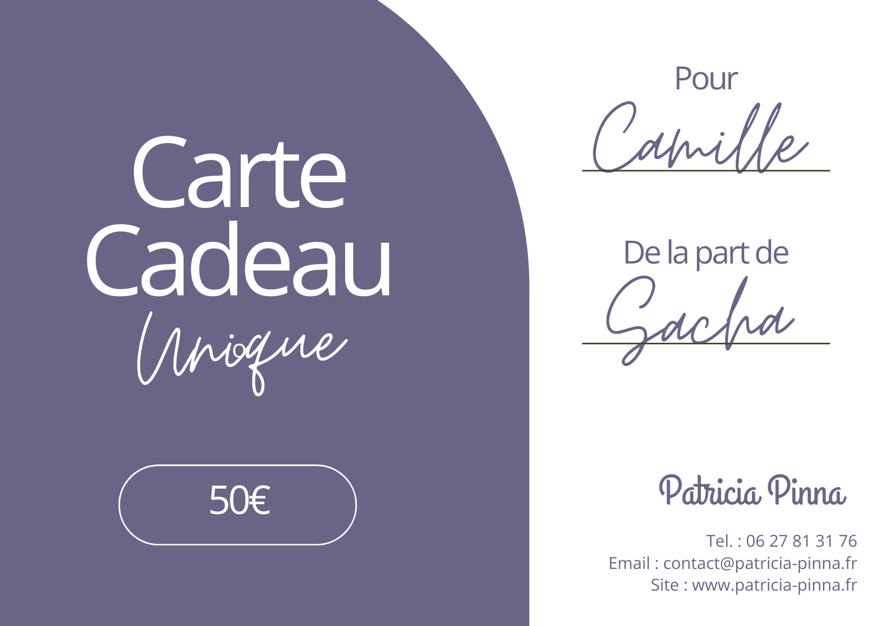 Carte cadeau PP carte cadeau patricia pinna